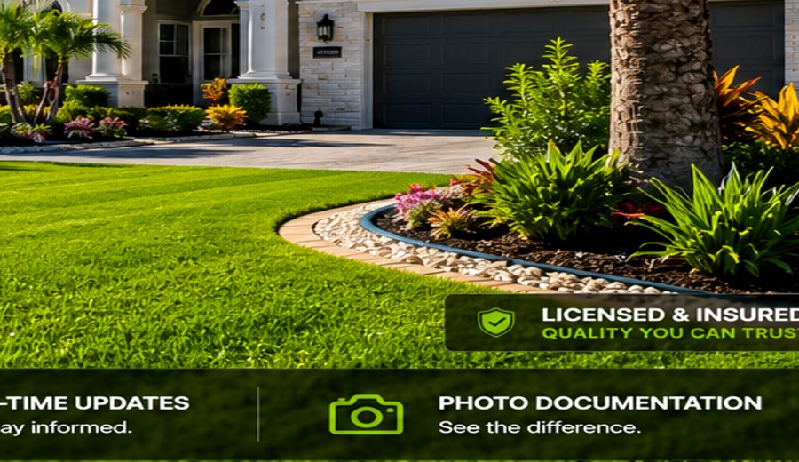 Florida landscape beds and shrubs
